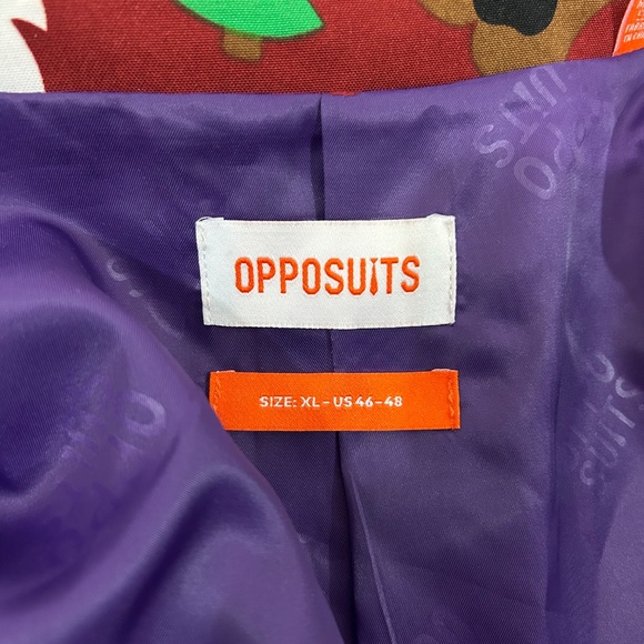 Oppo Suits Christmas Holiday Santa/ Rudolph Red Mens Suit Jacket - Picture 3 of 10